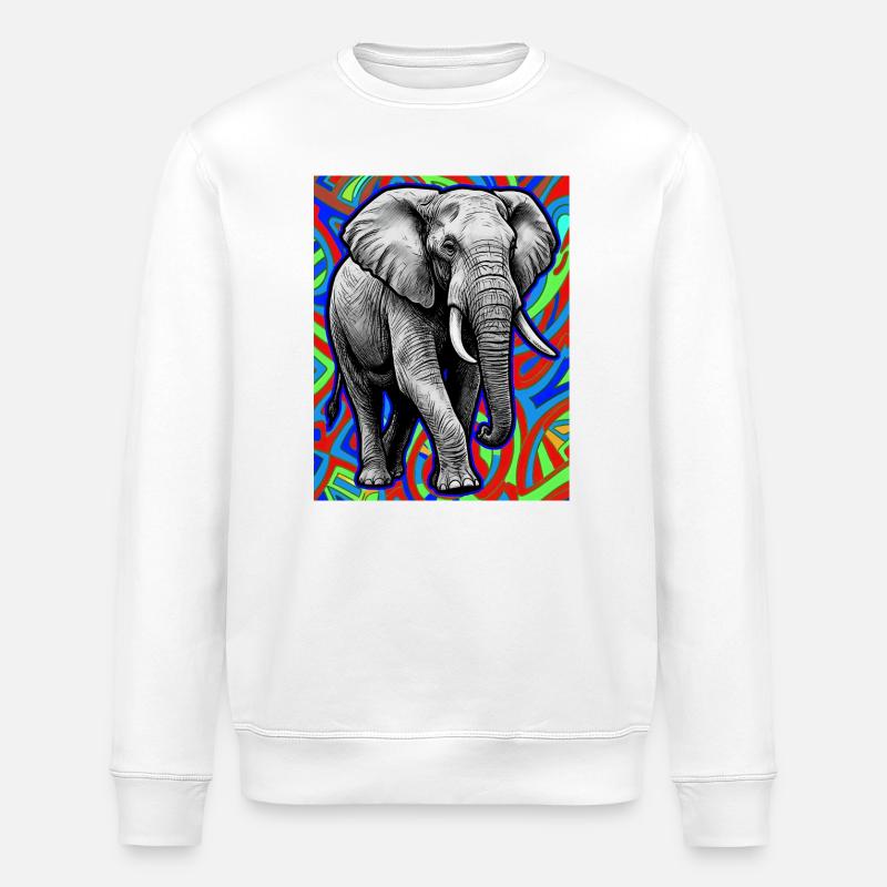 elephant - Stanley/Stella ROLLER Unisex Organic Sweatshirt - white