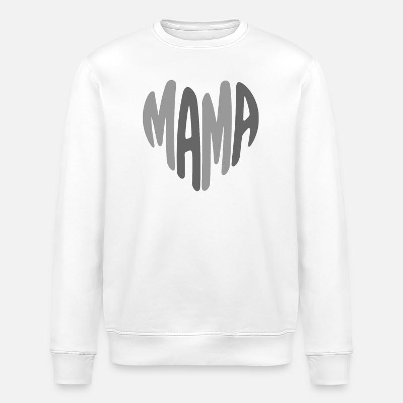 Mama Schriftzug Herz Logo - Stanley/Stella Unisex Bio-Sweatshirt ROLLER - Weiß