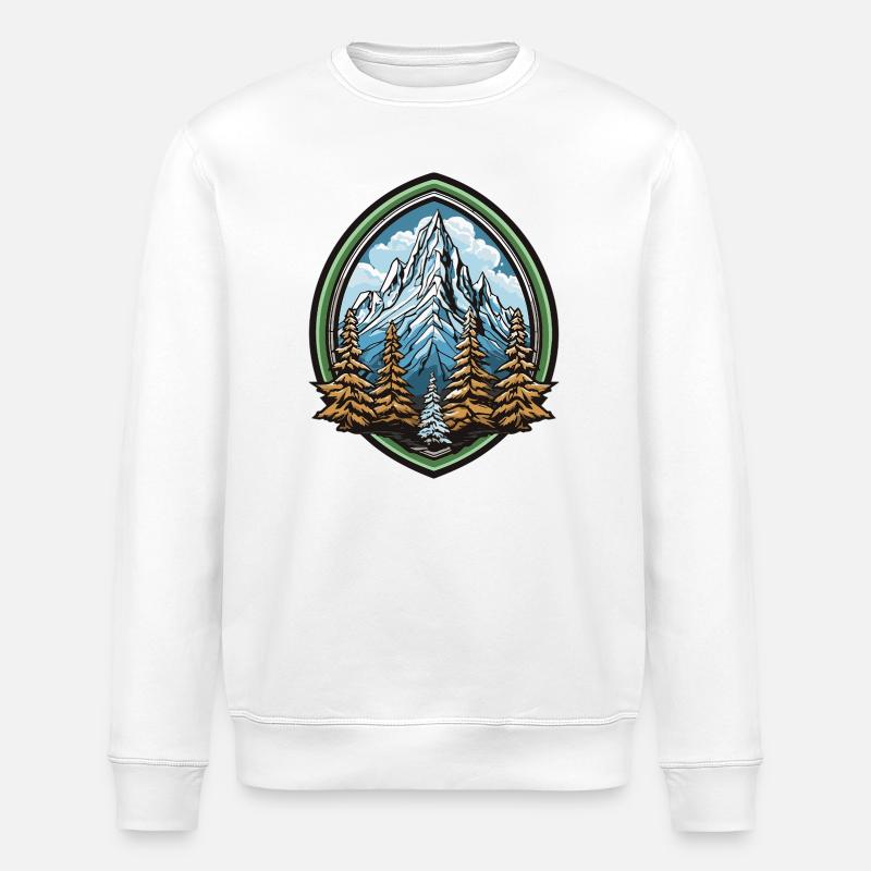 Gebirgswald im Bergbogen - Stanley/Stella Unisex Bio-Sweatshirt ROLLER - Weiß
