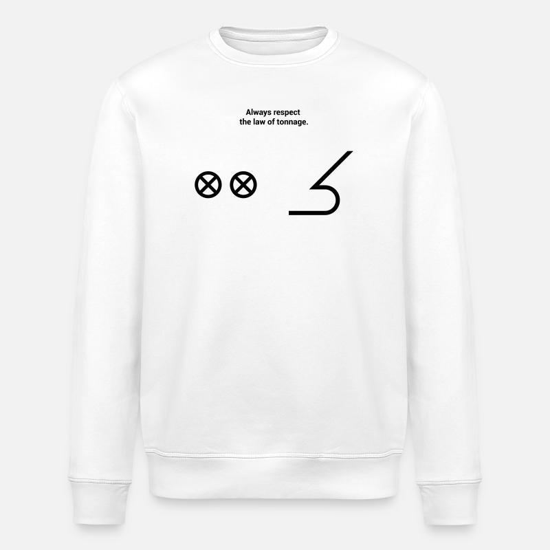 Bow Bow - Seafaring Sailing Ship Captain - Stanley/Stella ROLLER Unisex Organic Sweatshirt - white