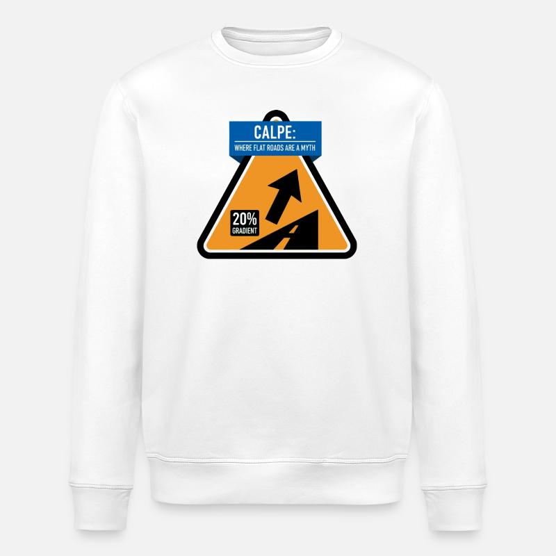 Panneau routier raide de Calpe Cycling - Sweat bio ROLLER Stanley/Stella Unisexe - blanc