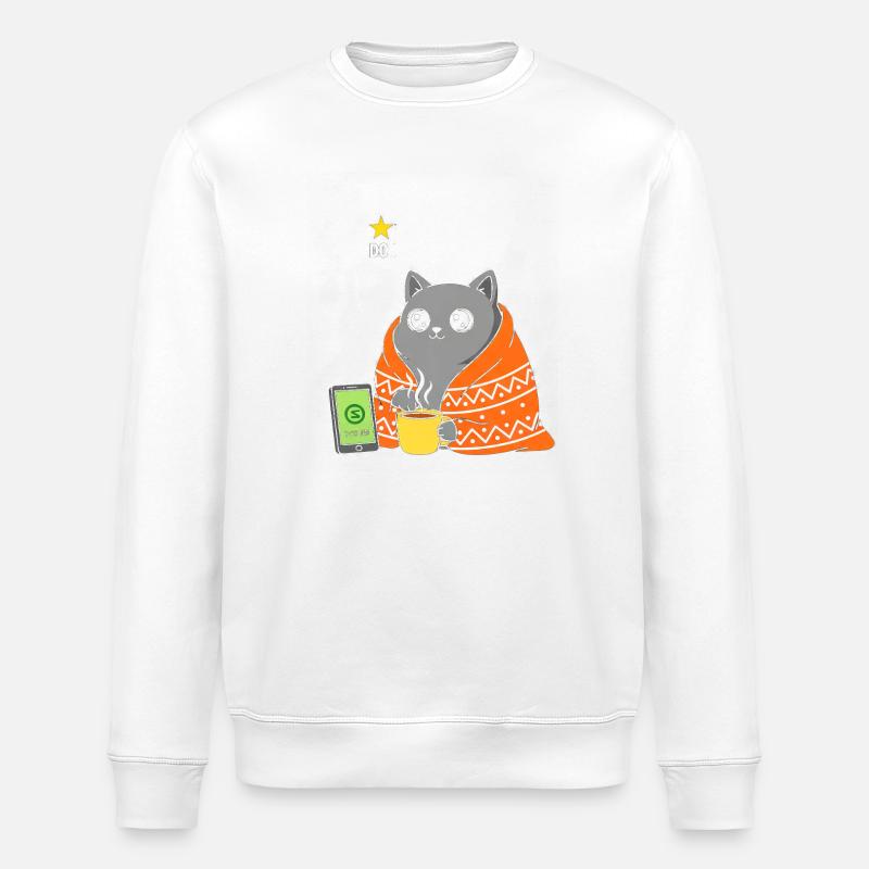 Katzenkaffee im Orange Mantel - Stanley/Stella Unisex Bio-Sweatshirt ROLLER - Weiß