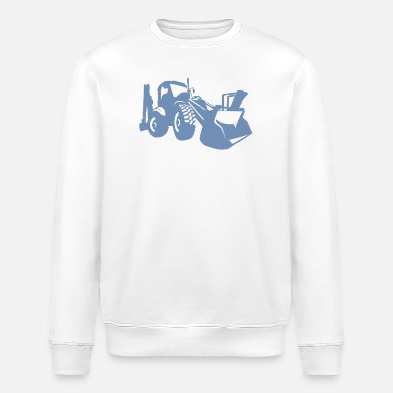 Bagger Radlader Baugeräteführer Silhouette - Stanley/Stella Unisex Bio-Sweatshirt ROLLER - Weiß