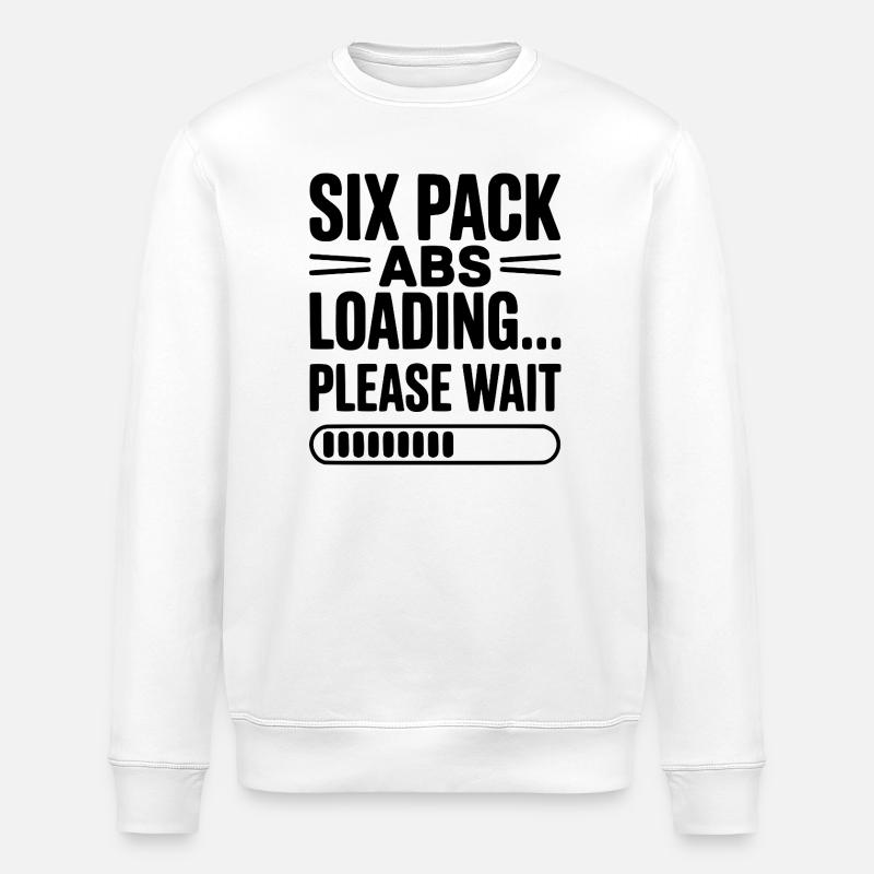 Sixpack Abs lädt... Bitte warten Sie - Stanley/Stella Unisex Bio-Sweatshirt ROLLER - Weiß