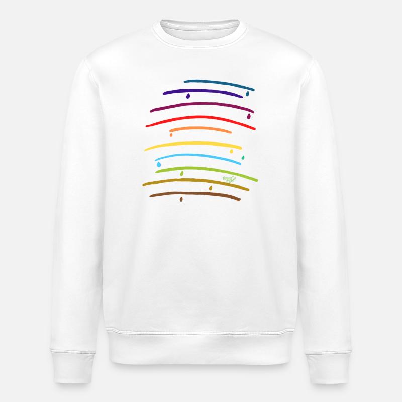 Arcs arc-en-ciel avec des gouttes - Sweat bio ROLLER Stanley/Stella Unisexe - blanc