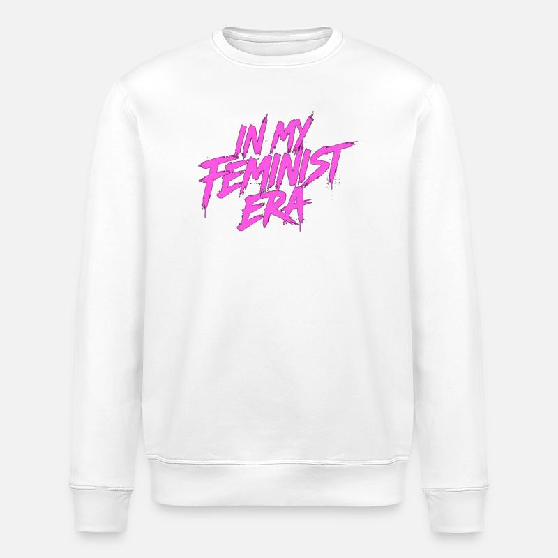 À mon époque féministe, le rose - Sweat bio ROLLER Stanley/Stella Unisexe - blanc
