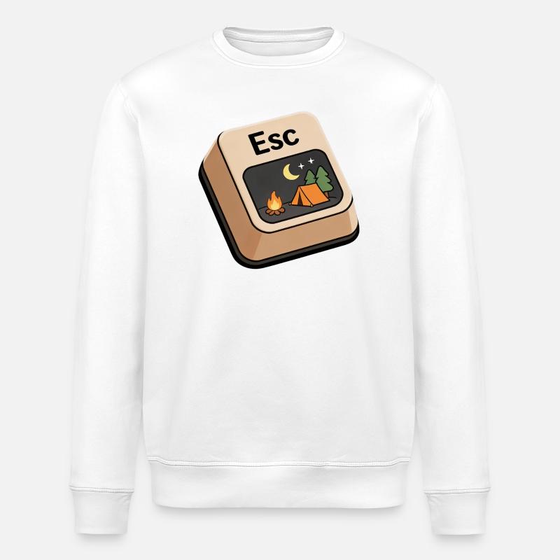 Camp Night Escape Schlüssel-Kunst - Stanley/Stella Unisex Bio-Sweatshirt ROLLER - Weiß