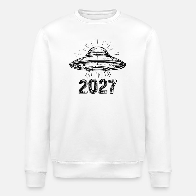 Vaisseau spatial noir - Sweat bio ROLLER Stanley/Stella Unisexe - blanc