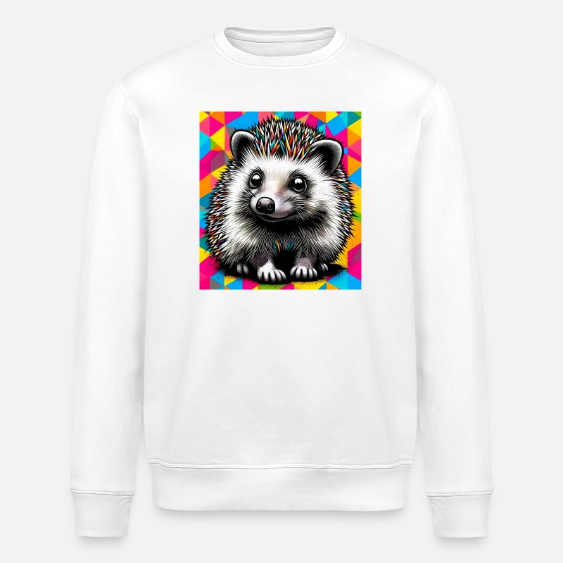 hedgehog - Stanley/Stella ROLLER Unisex Organic Sweatshirt - white
