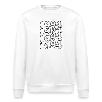 Limitierte Ausgabe 1994 – Retro-Jubiläumsgeschenk - Stanley/Stella Unisex Bio-Sweatshirt ROLLER - Weiß - Vorne - Nik (191cm)
