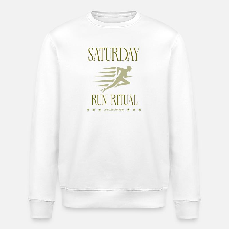 Runner - Saturday Run Ritual - Stanley/Stella Unisex Bio-Sweatshirt ROLLER - Weiß