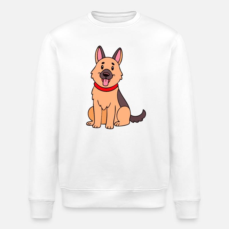 Berger allemand mignon (bande dessinée) - Sweat bio ROLLER Stanley/Stella Unisexe - blanc