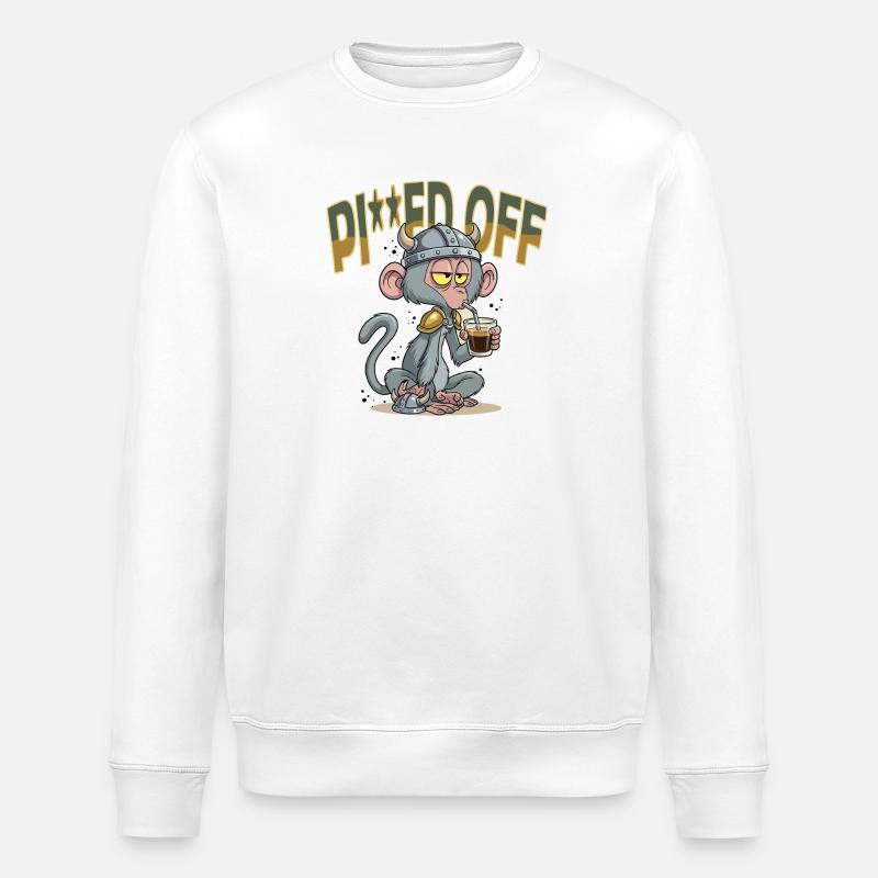 Monkey_1 - Sweat bio ROLLER Stanley/Stella Unisexe - blanc