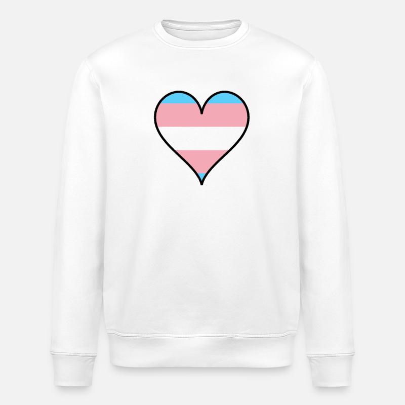Trans Pride Herz - Stanley/Stella Unisex Bio-Sweatshirt ROLLER - Weiß