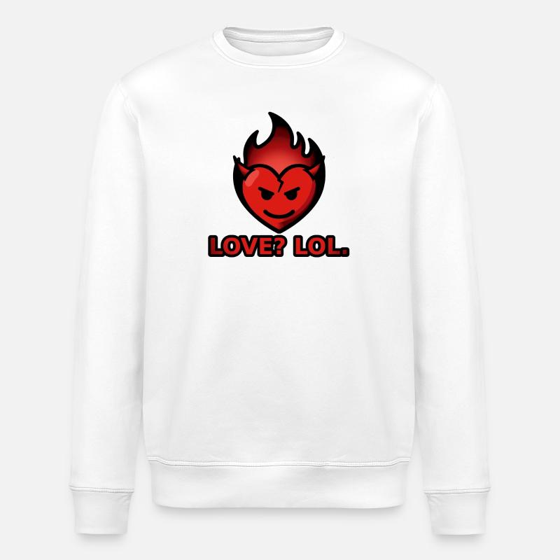 Love Lol – Flammendes Herz mit Hörnern - Stanley/Stella Unisex Bio-Sweatshirt ROLLER - Weiß