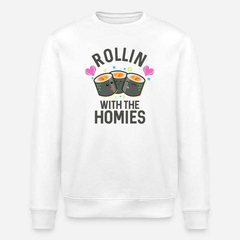 Rouler avec les Potes - Sweat bio ROLLER Stanley/Stella Unisexe - blanc