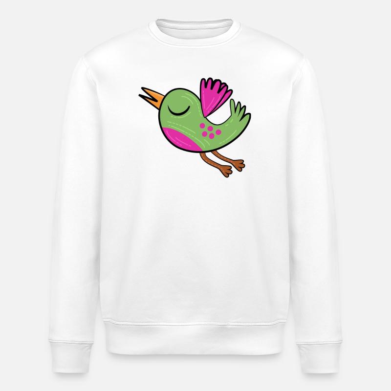 Petit Oiseau Vert - Sweat bio ROLLER Stanley/Stella Unisexe - blanc