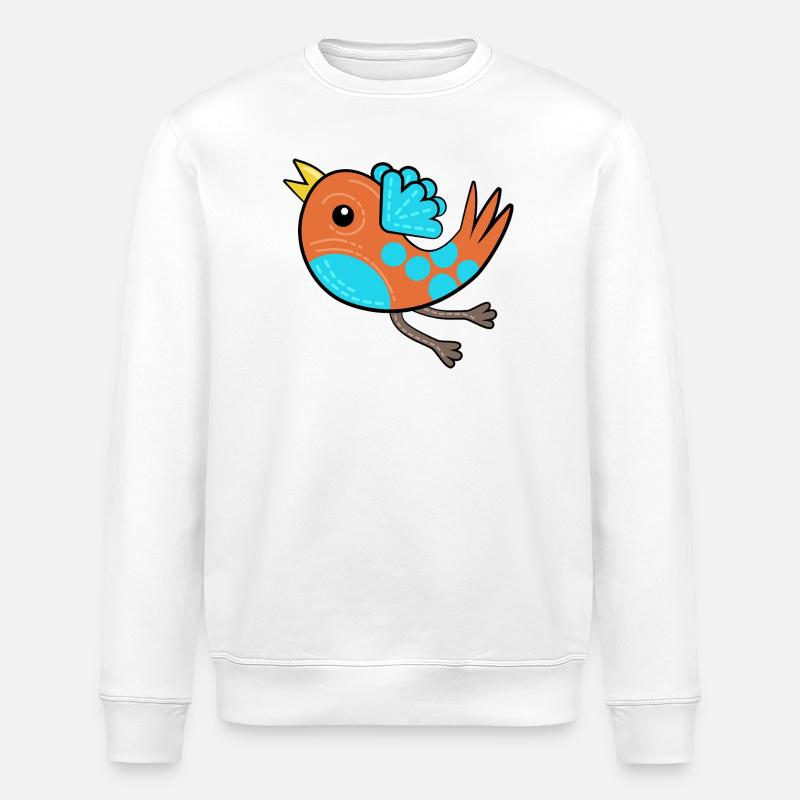 Litte Orange Bird - Stanley/Stella Unisex Bio-Sweatshirt ROLLER - Weiß