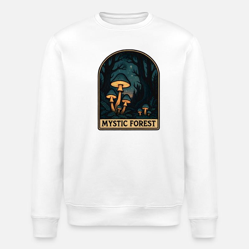 Mystischer Wald Pilzzauber - Stanley/Stella Unisex Bio-Sweatshirt ROLLER - Weiß