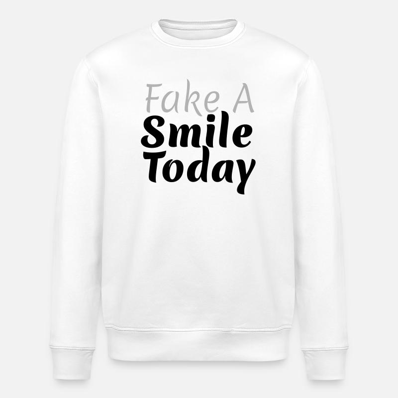 Fausse un sourire aujourd’hui - Sweat bio ROLLER Stanley/Stella Unisexe - blanc
