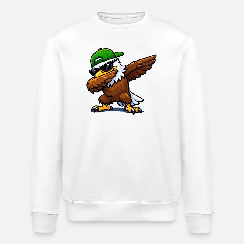 Dabbing Eagle - Stanley/Stella ROLLER Unisex Organic Sweatshirt - white