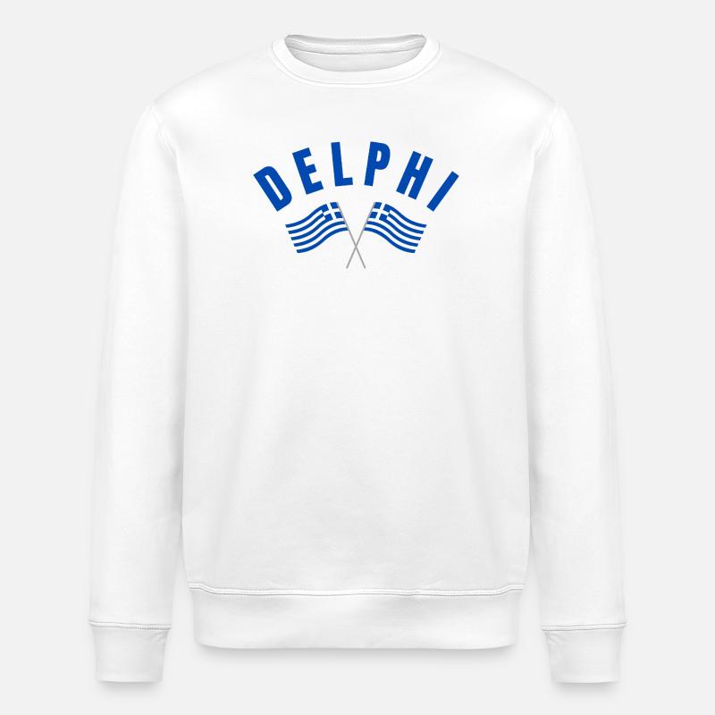 Drapeaux jumeaux grecs de Delphes - Sweat bio ROLLER Stanley/Stella Unisexe - blanc