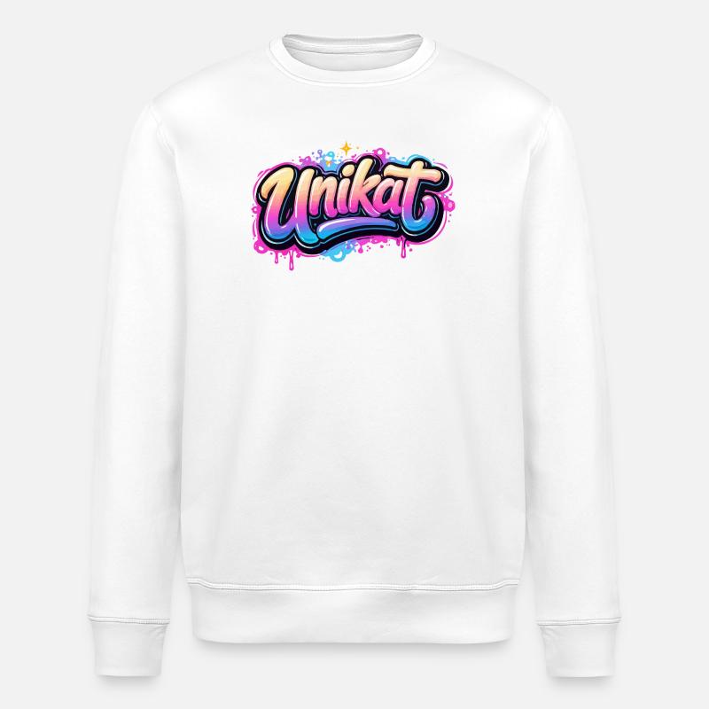 Unikat Graffiti Neon - Stanley/Stella Unisex Bio-Sweatshirt ROLLER - Weiß
