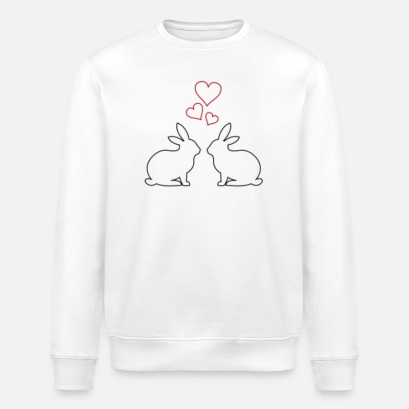 Cœurs de Lapin - Sweat bio ROLLER Stanley/Stella Unisexe - blanc