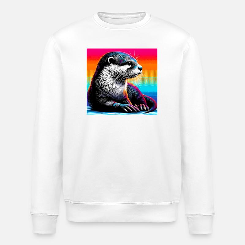 otter - Stanley/Stella ROLLER Unisex Organic Sweatshirt - white