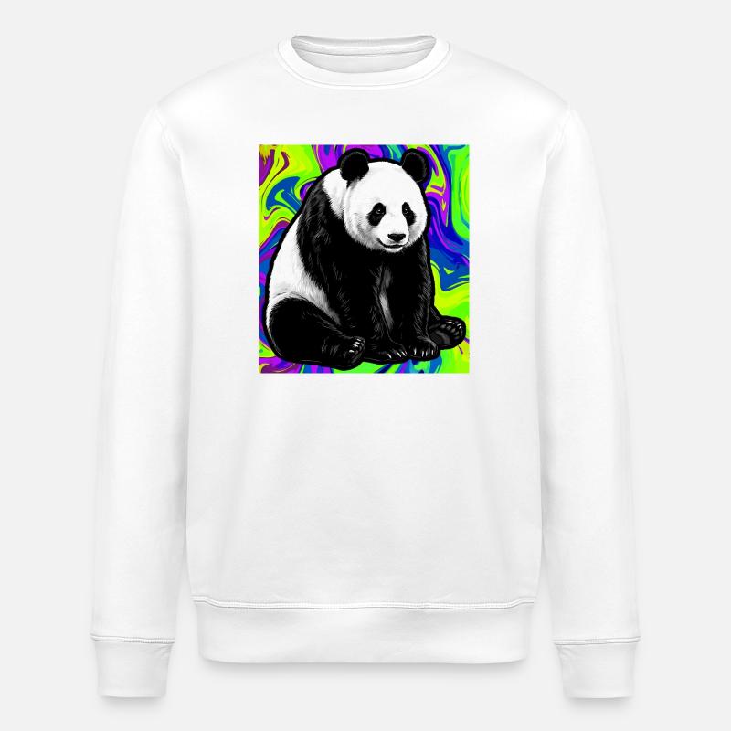 panda - Stanley/Stella ROLLER Unisex Organic Sweatshirt - white