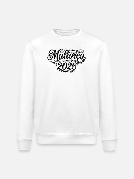 Mallorca 2026 Palme - Stanley/Stella Unisex Bio-Sweatshirt ROLLER - Weiß