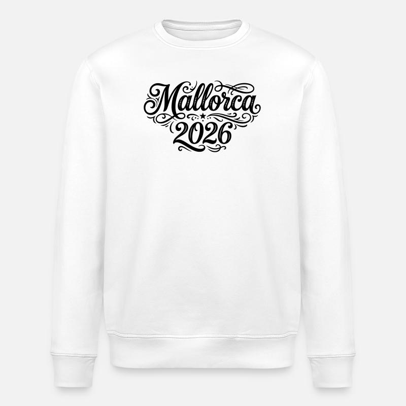 Mallorca 2026 Palm Tree - Stanley/Stella ROLLER Unisex Organic Sweatshirt - white