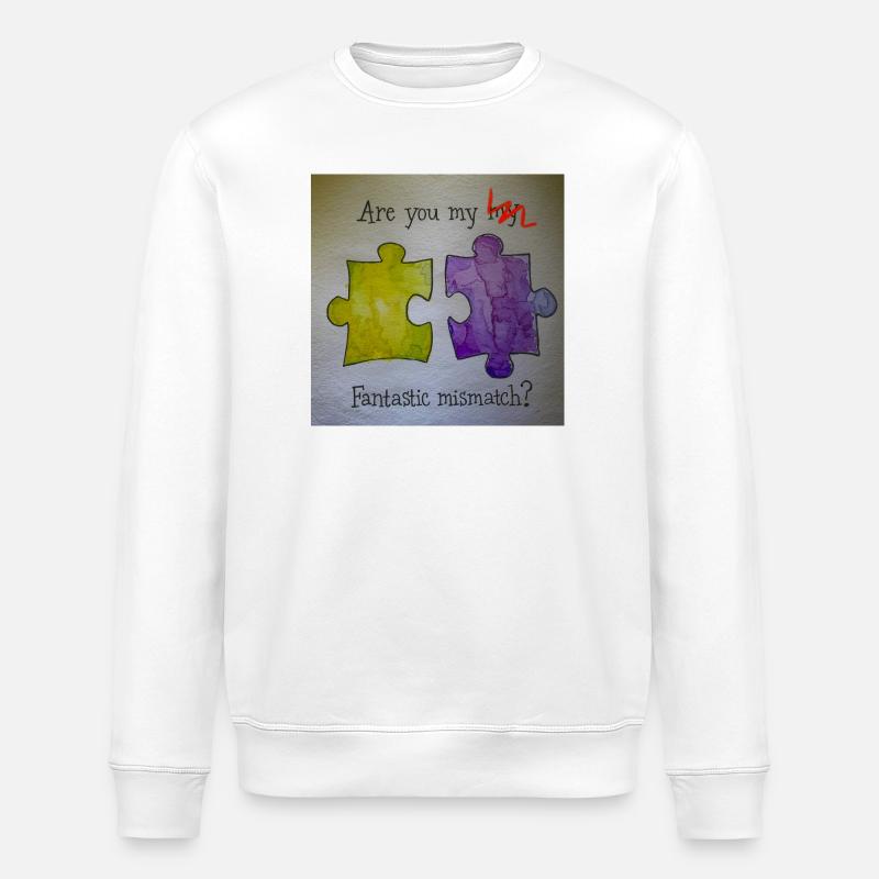 Fantastic mismatch puzzle pieces - Stanley/Stella ROLLER Unisex Organic Sweatshirt - white