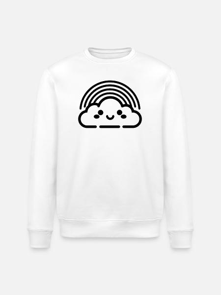 rainbow - Stanley/Stella ROLLER Unisex Organic Sweatshirt - white