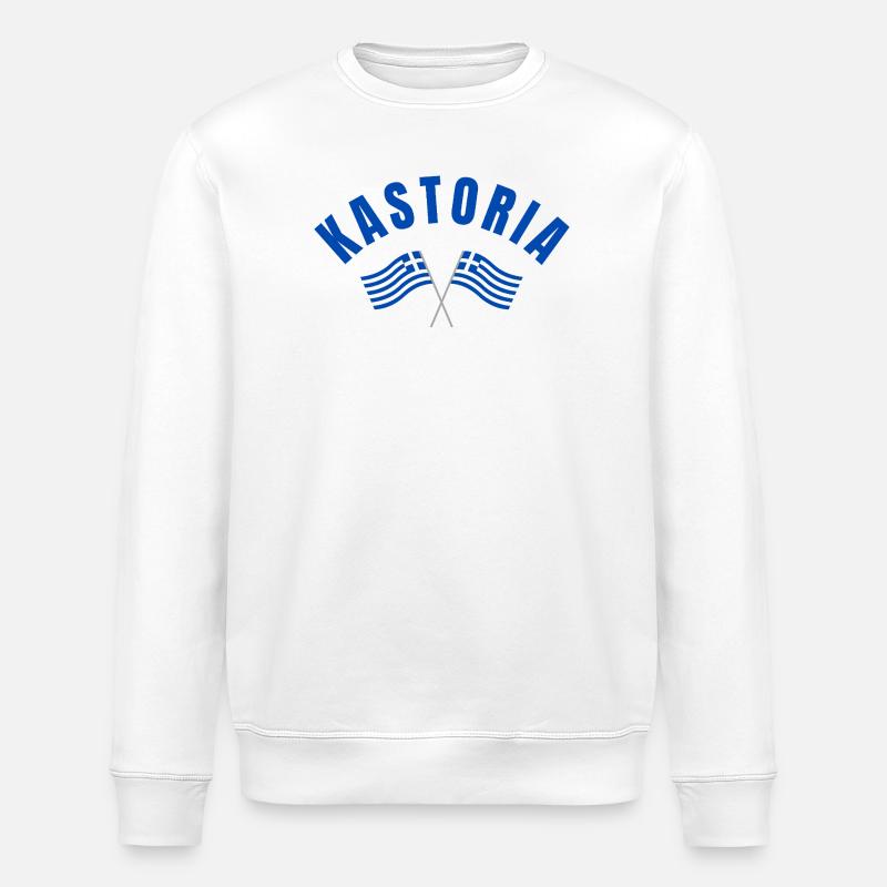 Drapeaux grecs de Kastoria - Sweat bio ROLLER Stanley/Stella Unisexe - blanc