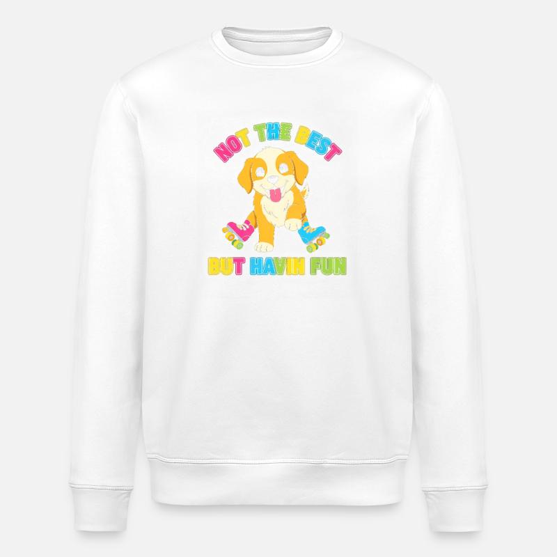 Rolling dog – fun despite bad luck - Stanley/Stella ROLLER Unisex Organic Sweatshirt - white