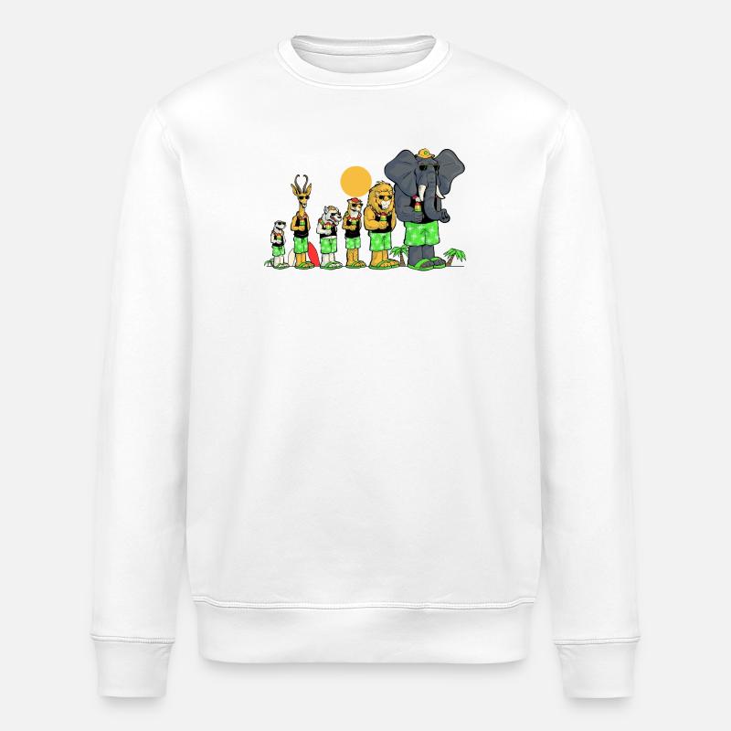 Das Savane-Team am Strand - Stanley/Stella Unisex Bio-Sweatshirt ROLLER - Weiß