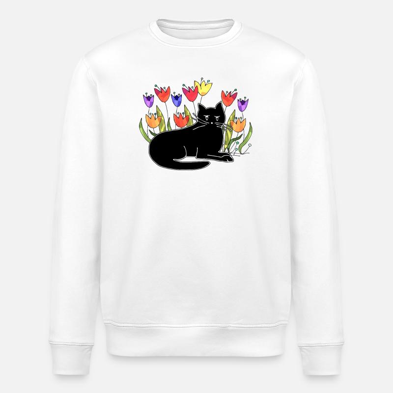 Katze - Stanley/Stella Unisex Bio-Sweatshirt ROLLER - Weiß