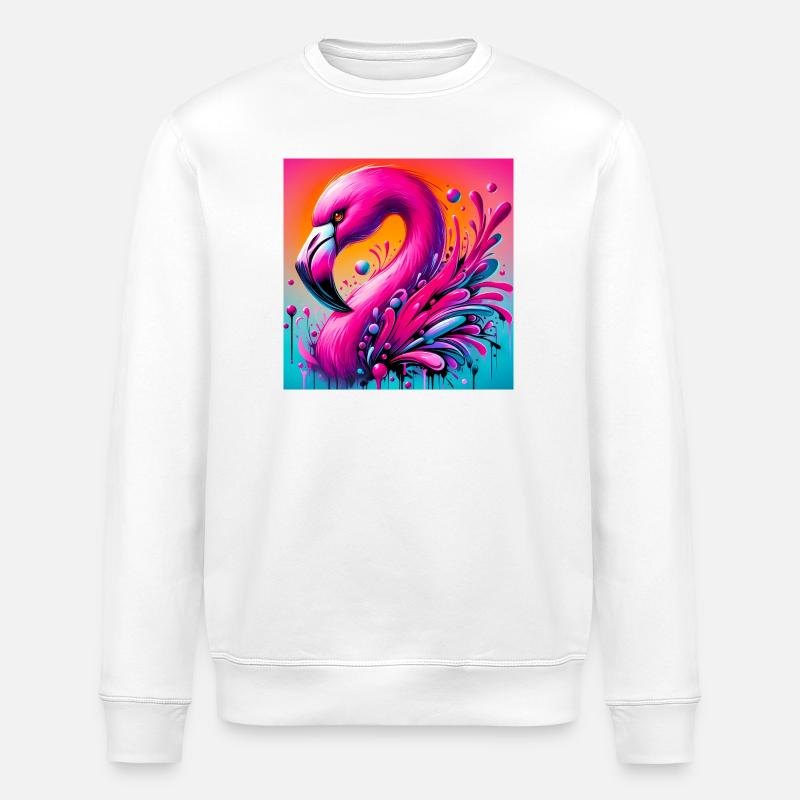 Flamingo - Stanley/Stella Unisex Bio-Sweatshirt ROLLER - Weiß