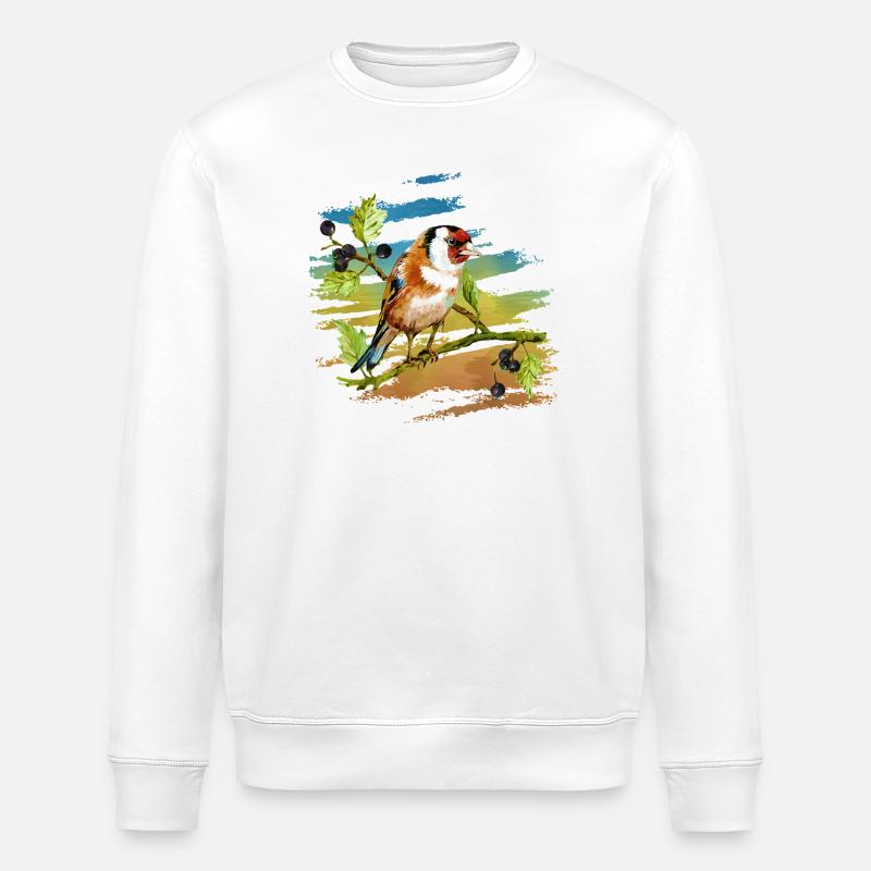 Bunter Vogel - Stanley/Stella Unisex Bio-Sweatshirt ROLLER - Weiß