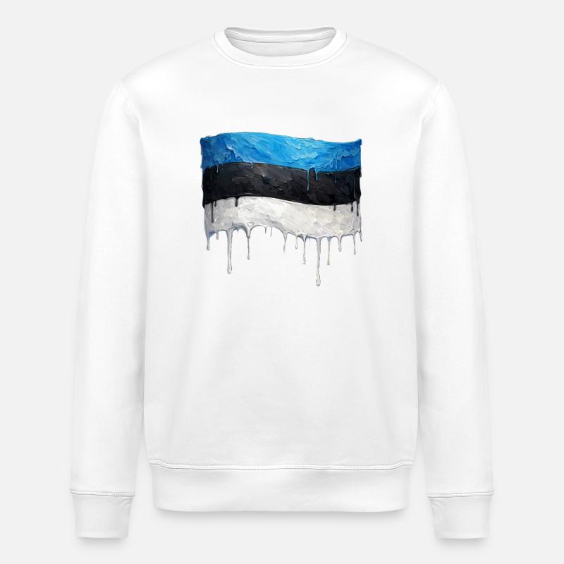 Drapeau estonien couleur - Sweat bio ROLLER Stanley/Stella Unisexe - blanc
