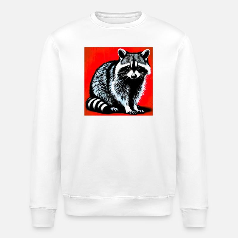 Waschbär - Stanley/Stella Unisex Bio-Sweatshirt ROLLER - Weiß