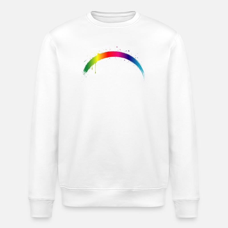 Rainbow Arc Gradient Splash Art - Stanley/Stella ROLLER Unisex Organic Sweatshirt - white