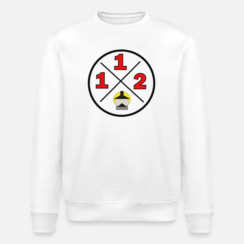 112- District logo - Fire brigade - Stanley/Stella ROLLER Unisex Organic Sweatshirt - white