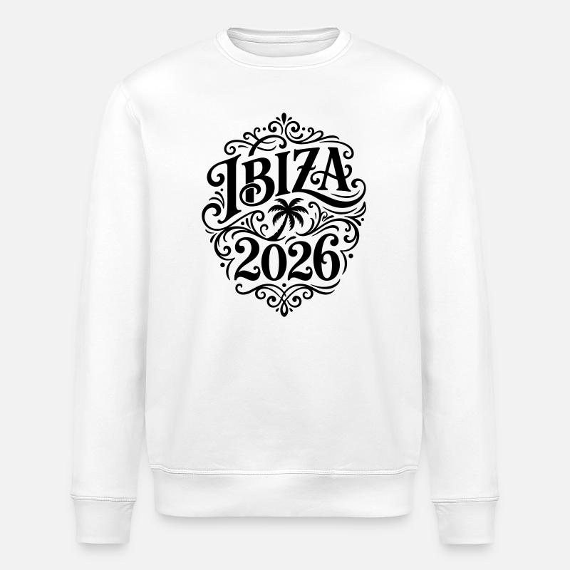 Ibiza 2026 Palme - Stanley/Stella Unisex Bio-Sweatshirt ROLLER - Weiß