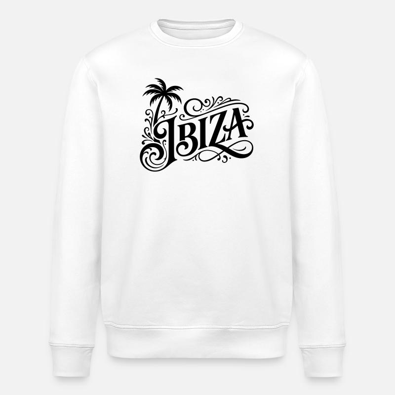 Palmier d’Ibiza - Sweat bio ROLLER Stanley/Stella Unisexe - blanc