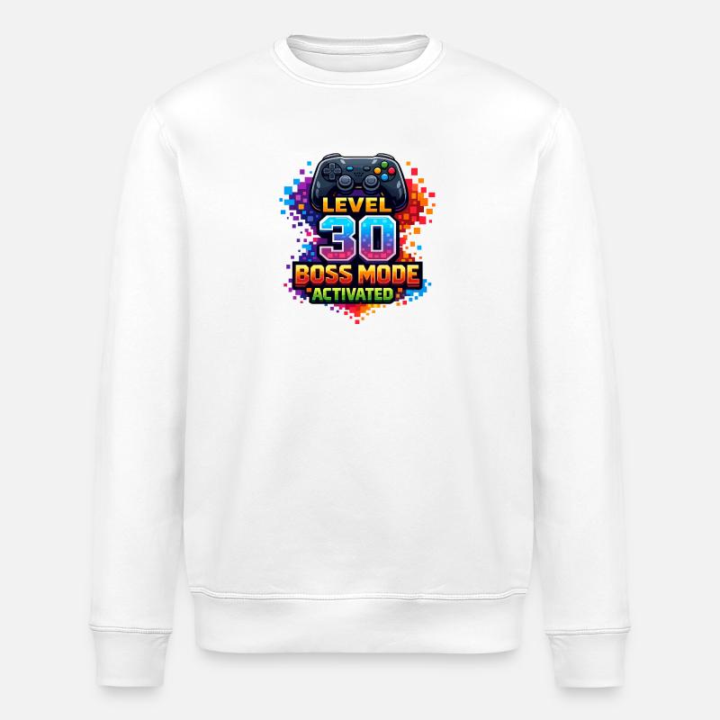 Level 30 Bossmodus Aktiviert - Stanley/Stella Unisex Bio-Sweatshirt ROLLER - Weiß