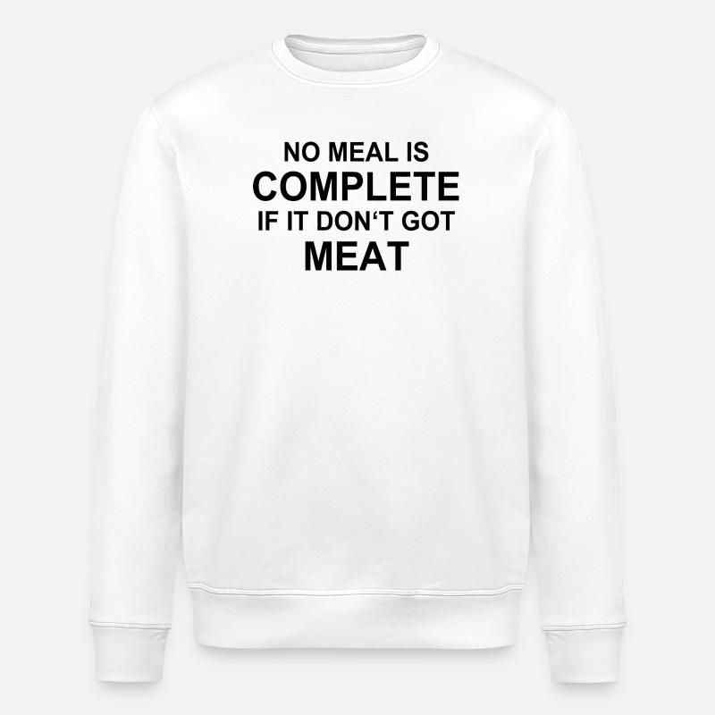 Meat Grilling BBQ Burger Steak Western Chef - Stanley/Stella ROLLER Unisex Organic Sweatshirt - white