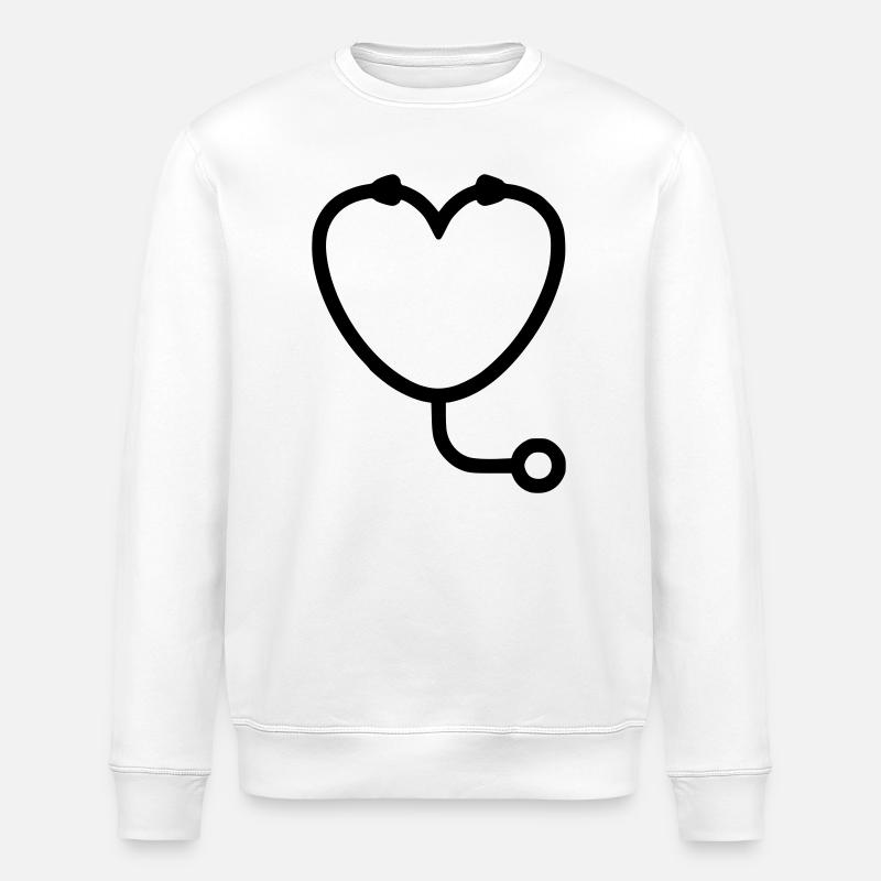 Logo du stéthoscope Vet Heart - Sweat bio ROLLER Stanley/Stella Unisexe - blanc
