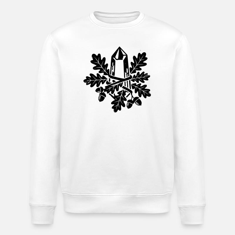 Crystal Oak Leaf Magic Forest - Stanley/Stella ROLLER Unisex Organic Sweatshirt - white